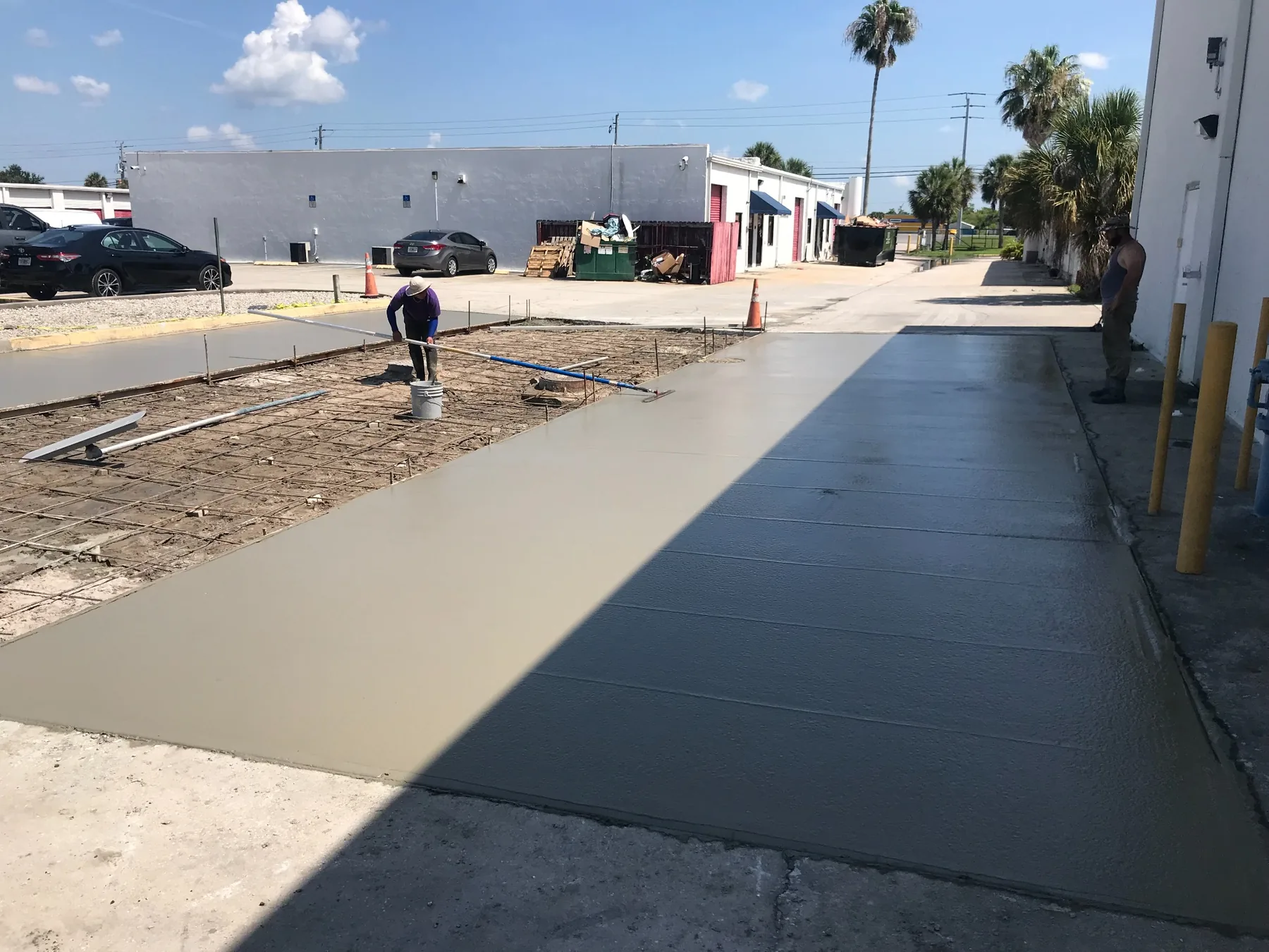 Commercial concrete slab placement