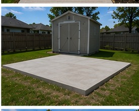 Concrete pad for a shed or equipment building